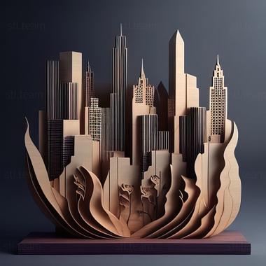 3D model st city skyline (STL)